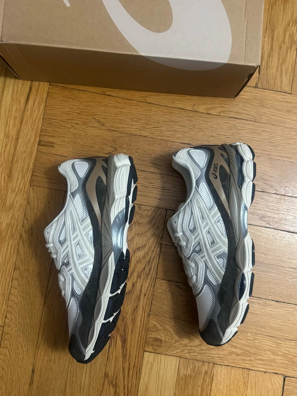 Asics Men's Sneakers in White, Cream, Black, and Brown